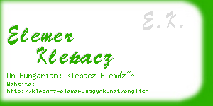 elemer klepacz business card